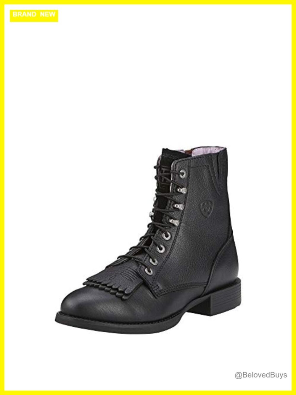 Full-Grain Leather Lace Up Ankle Work Boots Western Roper Heel
